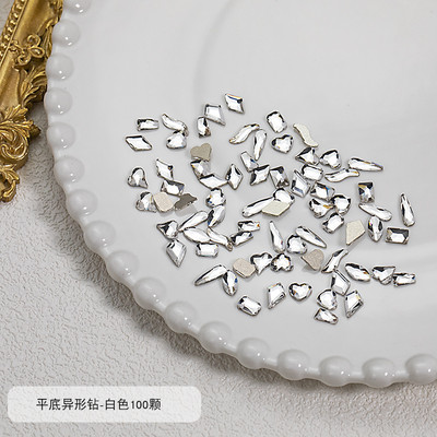 100 gab. Mixed Crystal AB Nail Art Rhinestones Flatback rhinestones Stikls Nagu akmeņi Dārgakmeņi 3D nagiem DIY Manikīra rotājumi