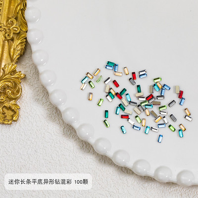 100 gab. Mixed Crystal AB Nail Art Rhinestones Flatback rhinestones Stikls Nagu akmeņi Dārgakmeņi 3D nagiem DIY Manikīra rotājumi