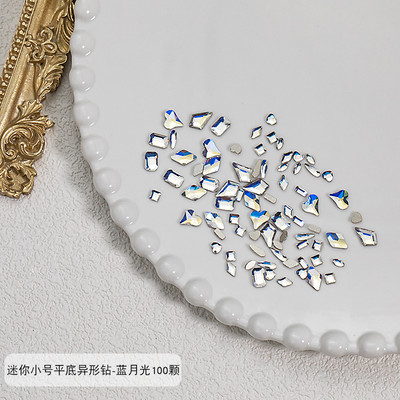 100 gab. Mixed Crystal AB Nail Art Rhinestones Flatback rhinestones Stikls Nagu akmeņi Dārgakmeņi 3D nagiem DIY Manikīra rotājumi