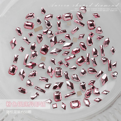 100 gab. Mixed Crystal AB Nail Art Rhinestones Flatback rhinestones Stikls Nagu akmeņi Dārgakmeņi 3D nagiem DIY Manikīra rotājumi