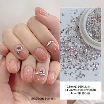 100 gab. Mixed Crystal AB Nail Art Rhinestones Flatback rhinestones Stikls Nagu akmeņi Dārgakmeņi 3D nagiem DIY Manikīra rotājumi