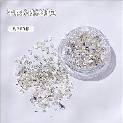 100 gab. Mixed Crystal AB Nail Art Rhinestones Flatback rhinestones Stikls Nagu akmeņi Dārgakmeņi 3D nagiem DIY Manikīra rotājumi