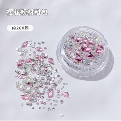 100 gab. Mixed Crystal AB Nail Art Rhinestones Flatback rhinestones Stikls Nagu akmeņi Dārgakmeņi 3D nagiem DIY Manikīra rotājumi