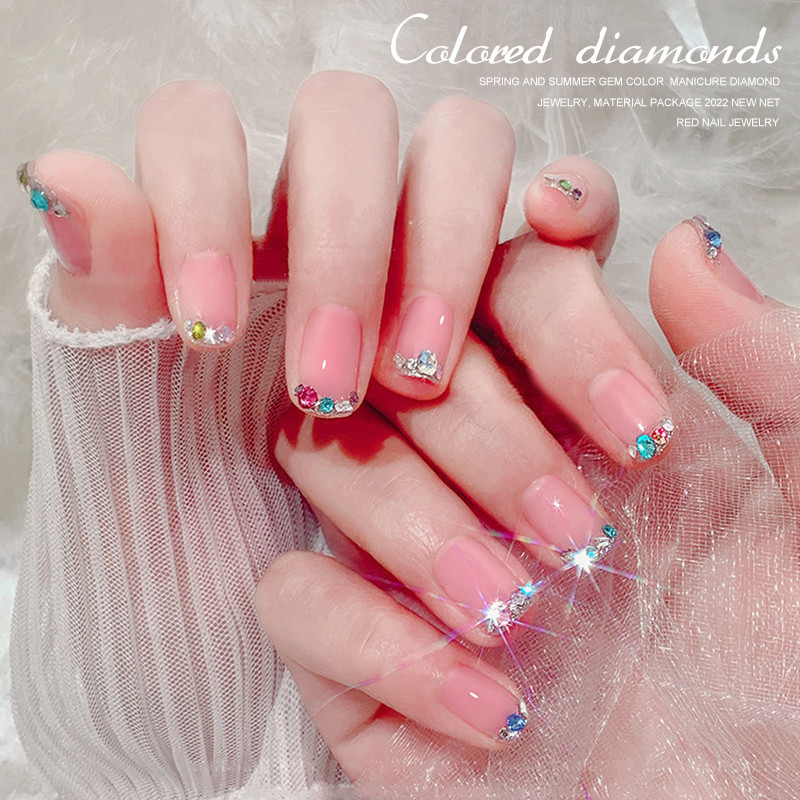 100 gab. Mixed Crystal AB Nail Art Rhinestones Flatback rhinestones Stikls Nagu akmeņi Dārgakmeņi 3D nagiem DIY Manikīra rotājumi