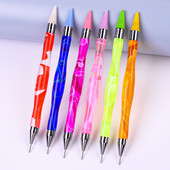 Oțel inoxidabil Fier dublu cap marmură ceară burghiu stilou Îndepărtați excesul de foraj Culegere strasuri metal acrilic punctat instrumente de artă