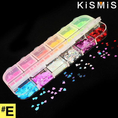 1 kaste fluorescences tauriņa formas nagu mākslas mirdzošas pārslas 3D krāsaini fliteļi, lakas manikīrs nagu dekorēšana