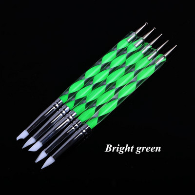 5 tk/SetNail Art Line Painting Pen 3D Tips Akrüül UV geelpintslid kunsti silikoonpliiats mõlemas otsas Maniküüri tööriist