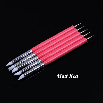 5 tk/SetNail Art Line Painting Pen 3D Tips Akrüül UV geelpintslid kunsti silikoonpliiats mõlemas otsas Maniküüri tööriist