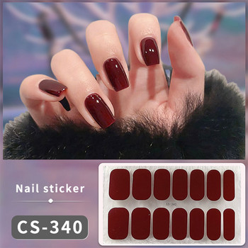 Направи си сам гел стикери за нокти Дълготрайни едноцветни ленти за нокти Кръпка Плъзгач Стикер Пълно покритие Декал Кръпка за маникюр за нокти