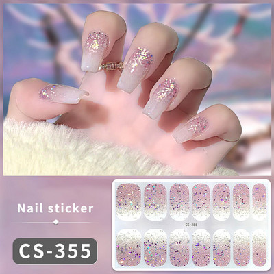 Uradi sam gel naljepnice za nokte Dugotrajne jednobojne trakice za nokte Patch Slider Naljepnica Full Cover Decal Nail Manicure Patch