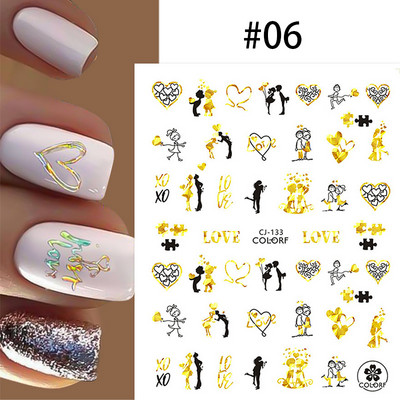 Autocolant 3D pentru unghii cu fluture din metal argintiu Fluturi alb negru Adeziv Slider Wraps Manichiura Gel Polish Decalcomanie