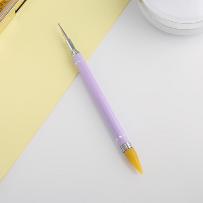 1Gb Divu galu punktveida pildspalvu savācējs vaska zīmulis akrila nagu mākslas rīks manikīra dekorēšanai roktura savācējs vaska zīmuļa kristāla krelles