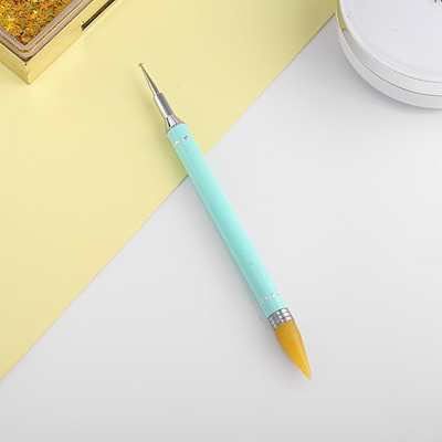 1Gb Divu galu punktveida pildspalvu savācējs vaska zīmulis akrila nagu mākslas rīks manikīra dekorēšanai roktura savācējs vaska zīmuļa kristāla krelles