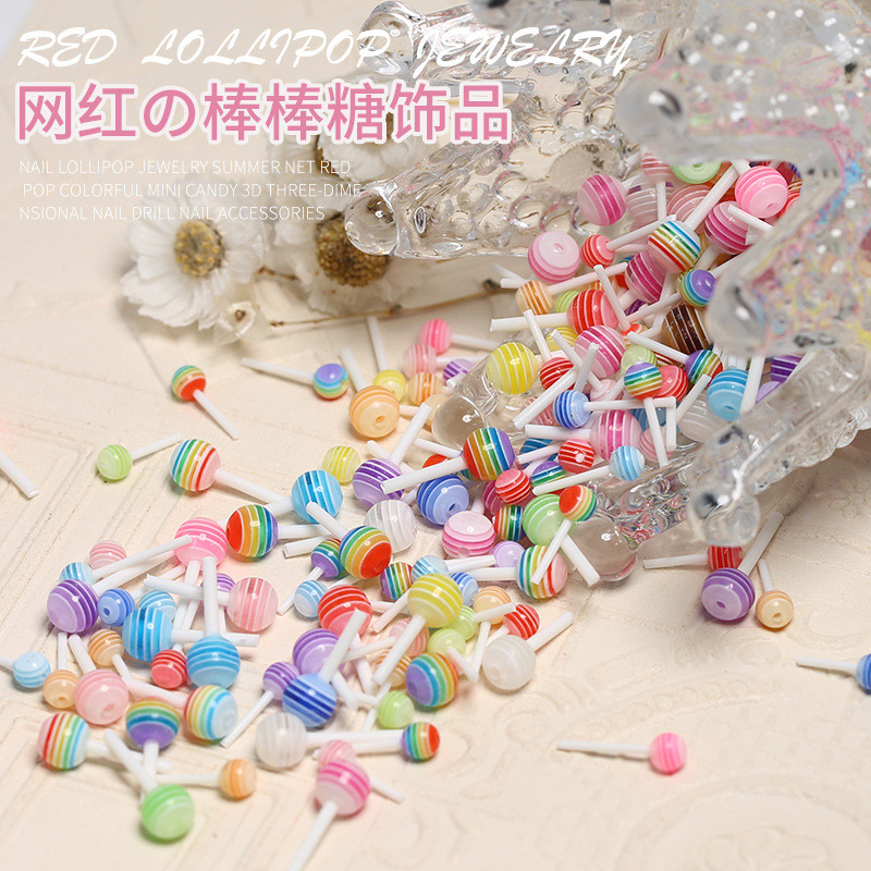 20 de bucăți colorate Kawaii Acadele Design Nail Art Charms 3D rășină acrilică Ornament de desene animate Decoratiuni pentru unghii Bomboane Accesorii DIY