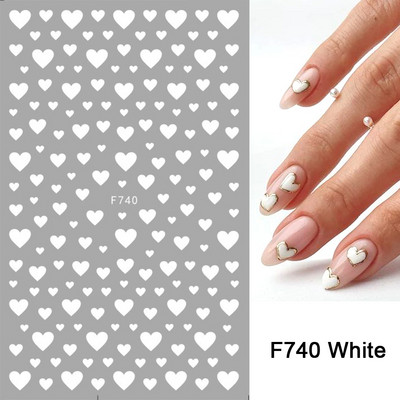 Must valge südame kiri küünte kleebis Armastus Abstraktne Lilled Nail Art Dekoratsioon Täht Seksikas Naine Kleebised Maniküüri Aksessuaarid