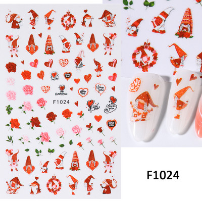 Must valge südame kiri küünte kleebis Armastus Abstraktne Lilled Nail Art Dekoratsioon Täht Seksikas Naine Kleebised Maniküüri Aksessuaarid