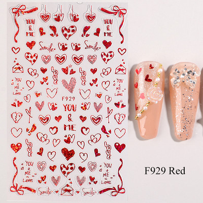 Must valge südame kiri küünte kleebis Armastus Abstraktne Lilled Nail Art Dekoratsioon Täht Seksikas Naine Kleebised Maniküüri Aksessuaarid