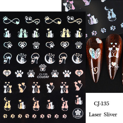 Must valge südame kiri küünte kleebis Armastus Abstraktne Lilled Nail Art Dekoratsioon Täht Seksikas Naine Kleebised Maniküüri Aksessuaarid