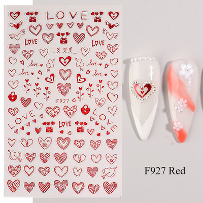 Must valge südame kiri küünte kleebis Armastus Abstraktne Lilled Nail Art Dekoratsioon Täht Seksikas Naine Kleebised Maniküüri Aksessuaarid