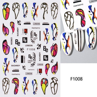 Must valge südame kiri küünte kleebis Armastus Abstraktne Lilled Nail Art Dekoratsioon Täht Seksikas Naine Kleebised Maniküüri Aksessuaarid