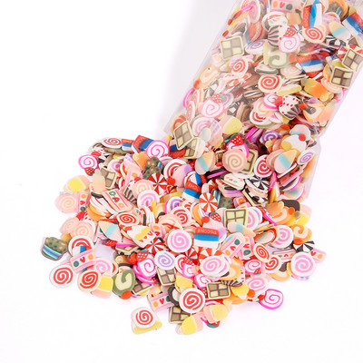 1000 kom/Pakiranje Glinena smola za punilo 3D Mix Sićušni plodovi Životinje Kriške listova Cvjetovi Polimerska glina za DIY ukrase za nokte od epoksidne smole