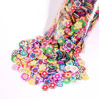 1000 kom/Pakiranje Glinena smola za punilo 3D Mix Sićušni plodovi Životinje Kriške listova Cvjetovi Polimerska glina za DIY ukrase za nokte od epoksidne smole