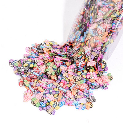 1000 kom/Pakiranje Glinena smola za punilo 3D Mix Sićušni plodovi Životinje Kriške listova Cvjetovi Polimerska glina za DIY ukrase za nokte od epoksidne smole