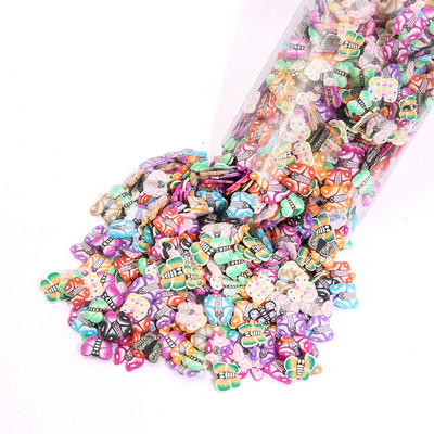 1000 kom/Pakiranje Glinena smola za punilo 3D Mix Sićušni plodovi Životinje Kriške listova Cvjetovi Polimerska glina za DIY ukrase za nokte od epoksidne smole