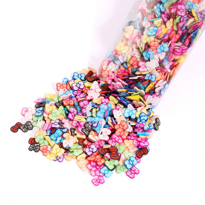 1000 kom/Pakiranje Glinena smola za punilo 3D Mix Sićušni plodovi Životinje Kriške listova Cvjetovi Polimerska glina za DIY ukrase za nokte od epoksidne smole