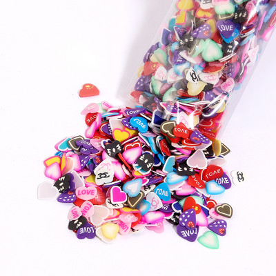 1000 kom/Pakiranje Glinena smola za punilo 3D Mix Sićušni plodovi Životinje Kriške listova Cvjetovi Polimerska glina za DIY ukrase za nokte od epoksidne smole