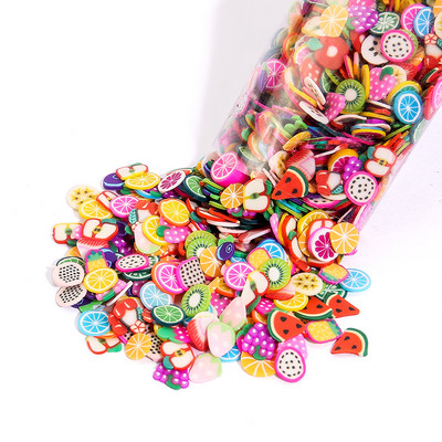 1000 kom/Pakiranje Glinena smola za punilo 3D Mix Sićušni plodovi Životinje Kriške listova Cvjetovi Polimerska glina za DIY ukrase za nokte od epoksidne smole