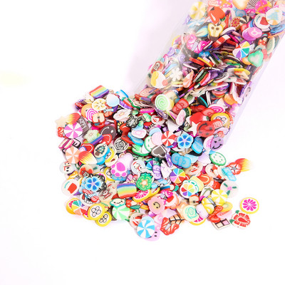 1000 kom/Pakiranje Glinena smola za punilo 3D Mix Sićušni plodovi Životinje Kriške listova Cvjetovi Polimerska glina za DIY ukrase za nokte od epoksidne smole