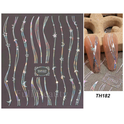 Metalno ogledalo leptir naljepnica za nokte holografski leptiri zvjezdice ljepljivi klizači omoti proljetni gel lak naljepnice FBJO-2251