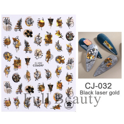 Metalno ogledalo leptir naljepnica za nokte holografski leptiri zvjezdice ljepljivi klizači omoti proljetni gel lak naljepnice FBJO-2251