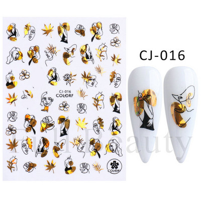 Metalno ogledalo leptir naljepnica za nokte holografski leptiri zvjezdice ljepljivi klizači omoti proljetni gel lak naljepnice FBJO-2251