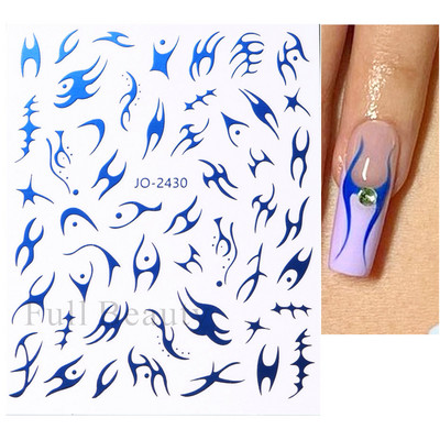 Metalno ogledalo leptir naljepnica za nokte holografski leptiri zvjezdice ljepljivi klizači omoti proljetni gel lak naljepnice FBJO-2251