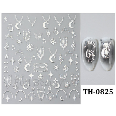 Metalno ogledalo leptir naljepnica za nokte holografski leptiri zvjezdice ljepljivi klizači omoti proljetni gel lak naljepnice FBJO-2251