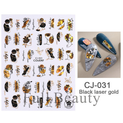 Metalno ogledalo leptir naljepnica za nokte holografski leptiri zvjezdice ljepljivi klizači omoti proljetni gel lak naljepnice FBJO-2251