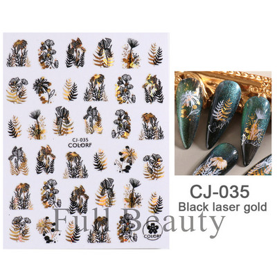 Metalno ogledalo leptir naljepnica za nokte holografski leptiri zvjezdice ljepljivi klizači omoti proljetni gel lak naljepnice FBJO-2251