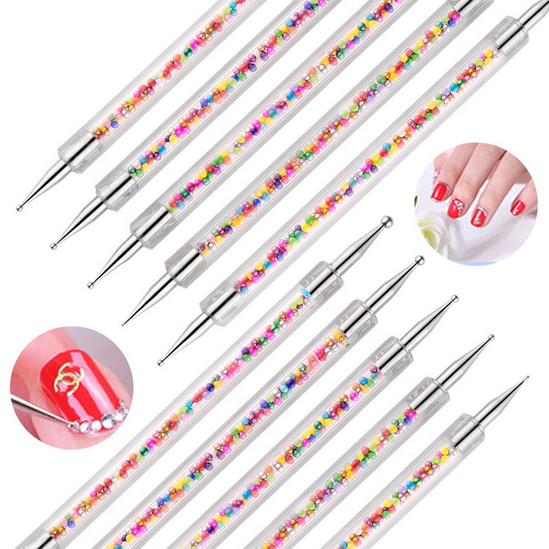 5 kom. Olovka za nokte sa kamenčićima Alati za točkice za manikuru Bušenje Silikonski alat za odabir