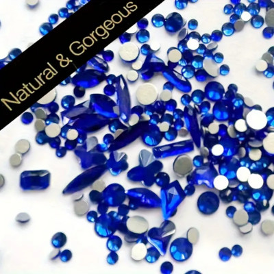 250 gab Rhinetone DIY Mix dārgakmeņi Plakana aizmugure Lieli strass, strass nagu mākslas rotājumi