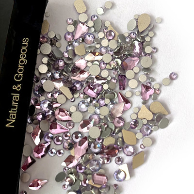 250 gab Rhinetone DIY Mix dārgakmeņi Plakana aizmugure Lieli strass, strass nagu mākslas rotājumi