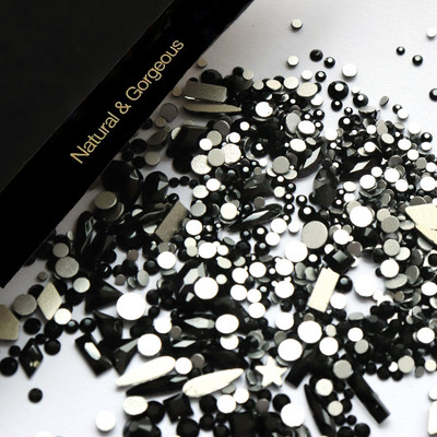 250 gab Rhinetone DIY Mix dārgakmeņi Plakana aizmugure Lieli strass, strass nagu mākslas rotājumi