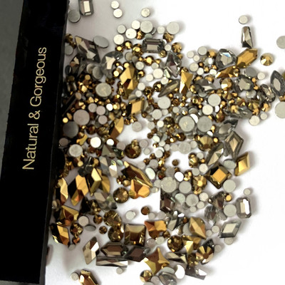 250 gab Rhinetone DIY Mix dārgakmeņi Plakana aizmugure Lieli strass, strass nagu mākslas rotājumi