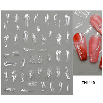 Bronzējošas lapas Uzlīmes nagiem Abstraktas līnijas Glezniecība Uzlīmes Ziedi Dzīvnieki Mīlas Līmes Slīdnes Dekorācijas FBTH1105