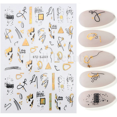 3D rudens nagu uzlīmes Zelta lapu kokvilnas ziedi pārnēsāšanas uzlīmes nagu līmējošās slīdnes Manikīrs 2022. gada rudens rotājumi TRSTZ-SJ