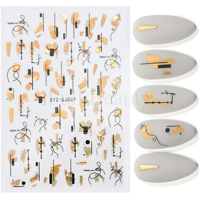 3D rudens nagu uzlīmes Zelta lapu kokvilnas ziedi pārnēsāšanas uzlīmes nagu līmējošās slīdnes Manikīrs 2022. gada rudens rotājumi TRSTZ-SJ
