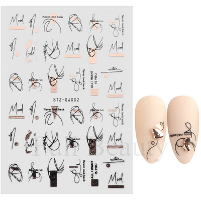 3D rudens nagu uzlīmes Zelta lapu kokvilnas ziedi pārnēsāšanas uzlīmes nagu līmējošās slīdnes Manikīrs 2022. gada rudens rotājumi TRSTZ-SJ