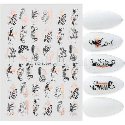 3D rudens nagu uzlīmes Zelta lapu kokvilnas ziedi pārnēsāšanas uzlīmes nagu līmējošās slīdnes Manikīrs 2022. gada rudens rotājumi TRSTZ-SJ