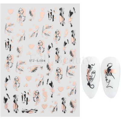 3D rudens nagu uzlīmes Zelta lapu kokvilnas ziedi pārnēsāšanas uzlīmes nagu līmējošās slīdnes Manikīrs 2022. gada rudens rotājumi TRSTZ-SJ